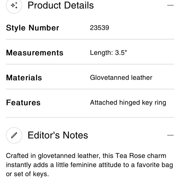 Coach Essential Tea Rose Bag Charm - Picture 8 of 8